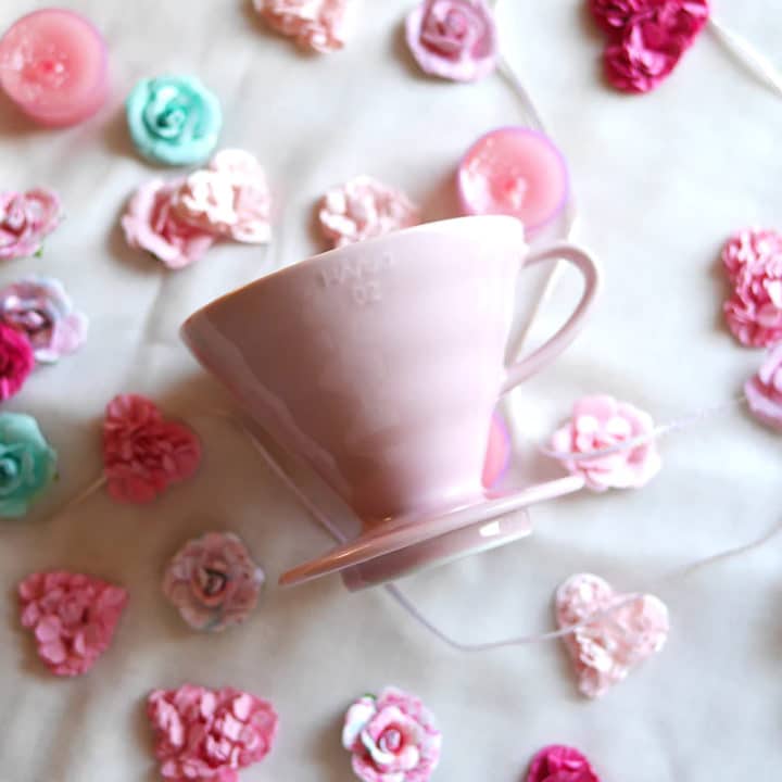 V60 Kaffeefilterhalter Porzellan Pink