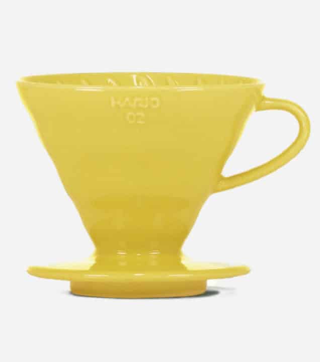 V60 Kaffeefilterhalter Porzellan Yellow
